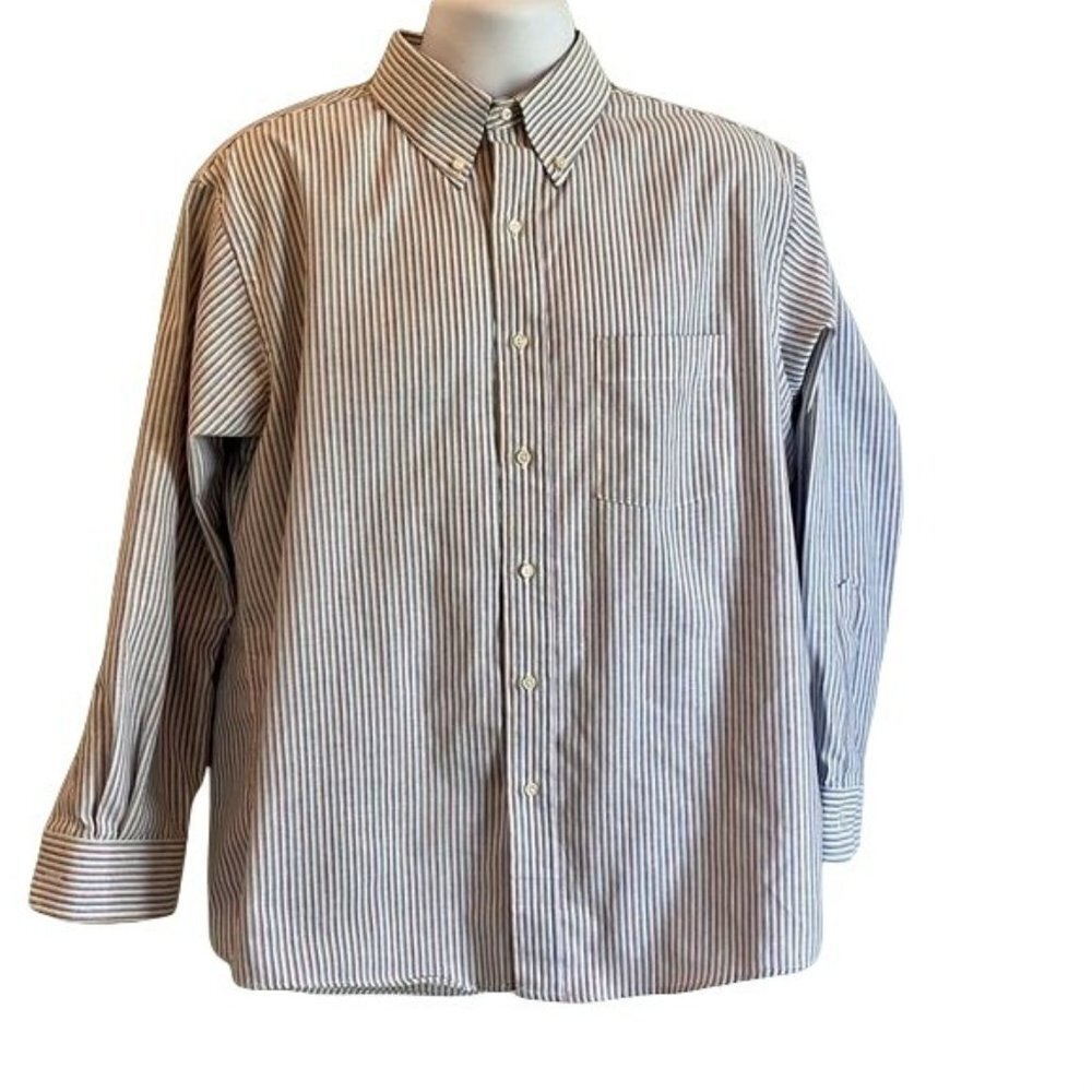 Arrow Dover Striped Button Down Dress Shirt Neck Size 17